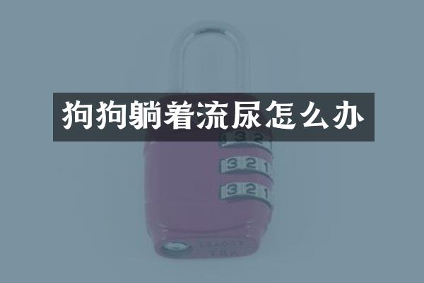 狗狗躺着流尿怎么办