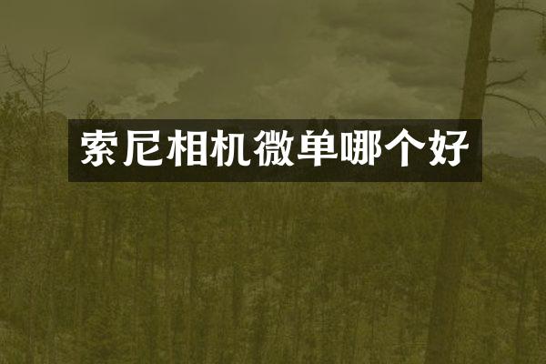 索尼相机微单哪个好