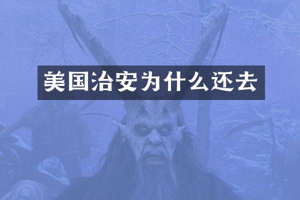 美国治安为什么还去