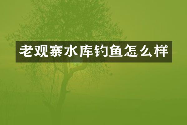 老观寨水库钓鱼怎么样