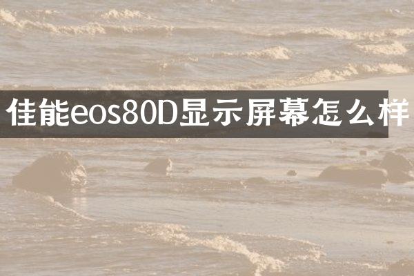佳能eos80D显示屏幕怎么样