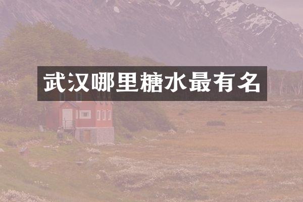 武汉哪里糖水最有名