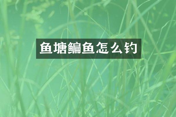 鱼塘鳊鱼怎么钓