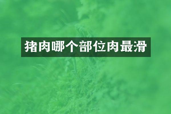 猪肉哪个部位肉最滑