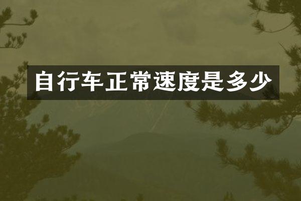 自行车正常速度是多少