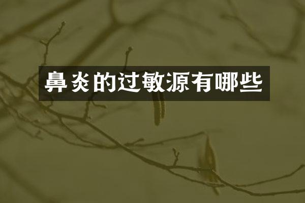 鼻炎的过敏源有哪些