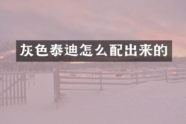 灰色泰迪怎么配出来的