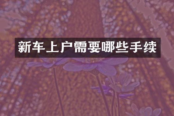 新车上户需要哪些手续