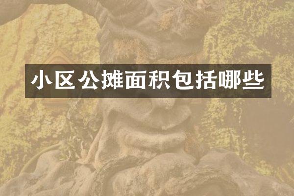 小区公摊面积包括哪些