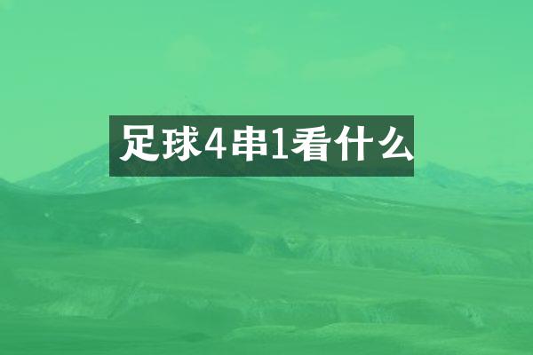 足球4串1看什么