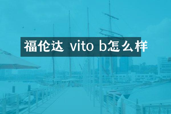 福伦达 vito b怎么样