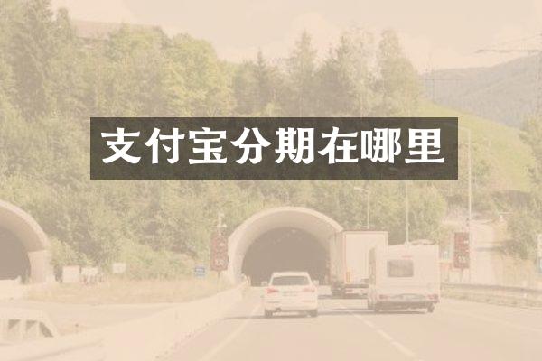 支付宝分期在哪里