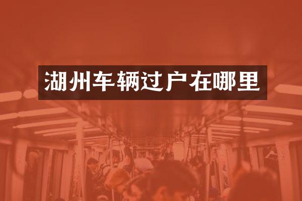 湖州车辆过户在哪里