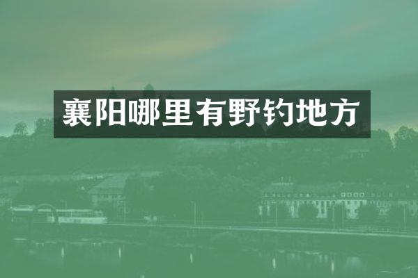 襄阳哪里有野钓地方