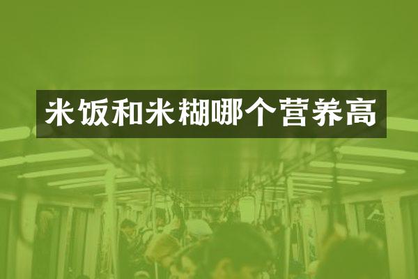 米饭和米糊哪个营养高