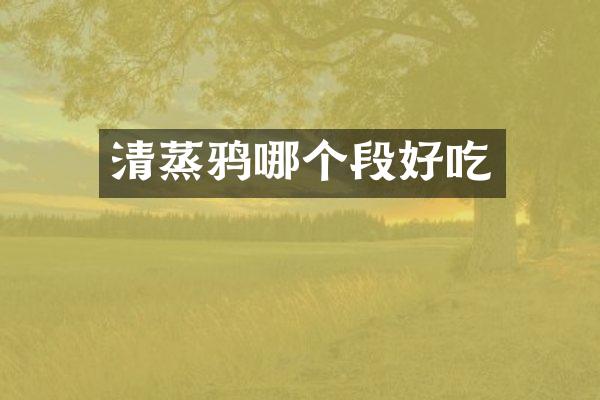 清蒸鸦哪个段好吃