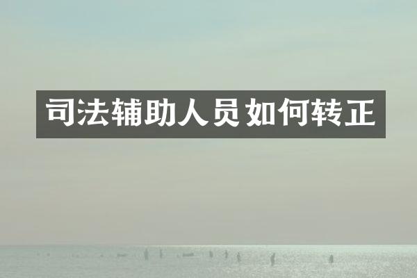 司法辅助人员如何转正