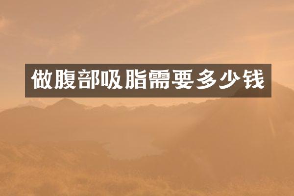 做腹部吸脂需要多少钱