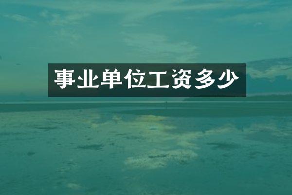 事业单位工资多少