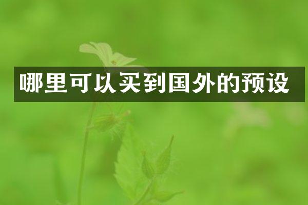 哪里可以买到国外的预设
