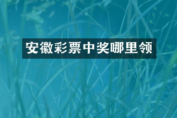 安徽彩票中奖哪里领