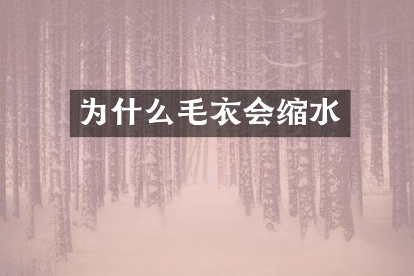 为什么毛衣会缩水