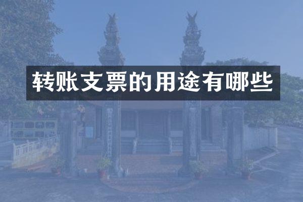 转账支票的用途有哪些