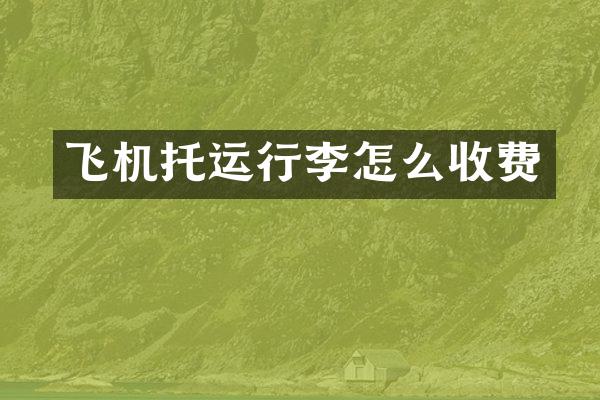 飞机托运行李怎么收费