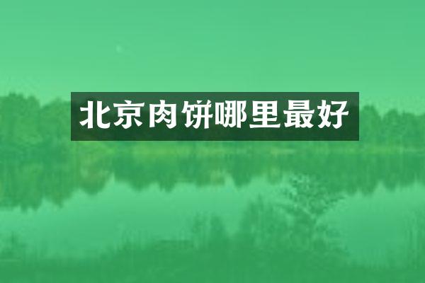 北京肉饼哪里最好