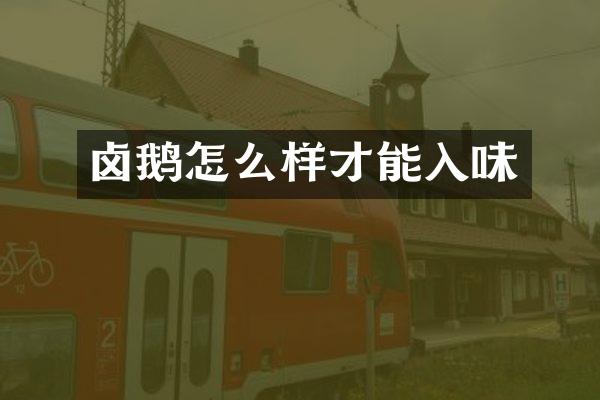 卤鹅怎么样才能入味