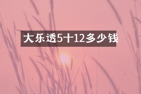 大乐透5十12多少钱