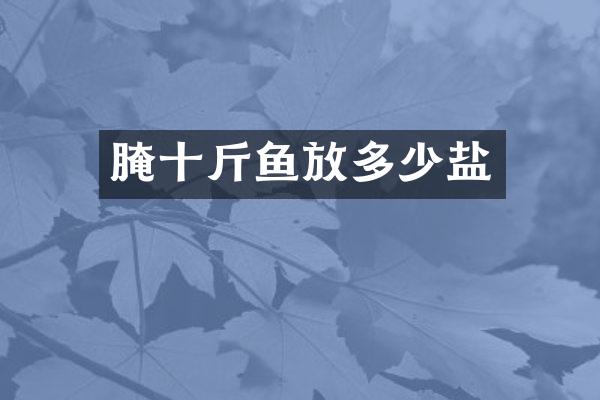 腌十斤鱼放多少盐