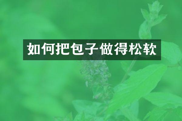 如何把包子做得松软