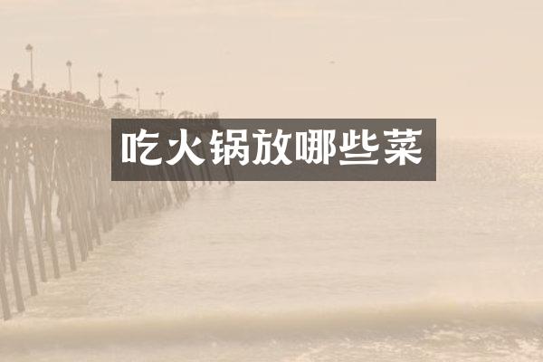 吃火锅放哪些菜