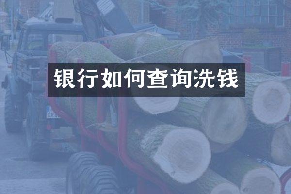 银行如何查询洗钱