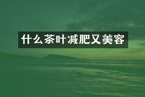 什么茶叶减肥又美容