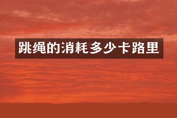 跳绳的消耗多少卡路里