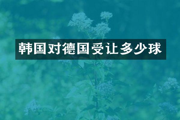 韩国对德国受让多少球
