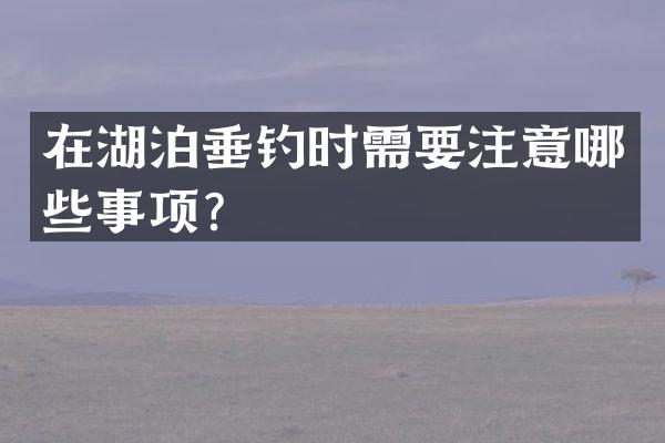 在湖泊垂钓时需要注意哪些事项？