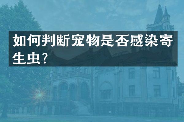 如何判断宠物是否感染寄生虫？