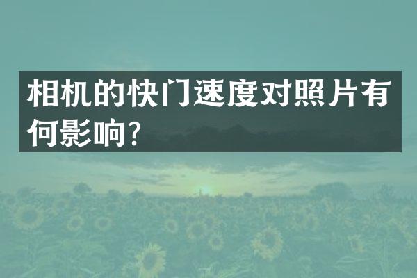 相机的快门速度对照片有何影响？