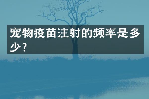 宠物疫苗注射的频率是多少？