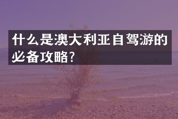 什么是澳大利亚自驾游的必备攻略？