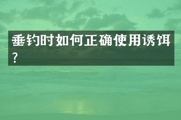 垂钓时如何正确使用诱饵？