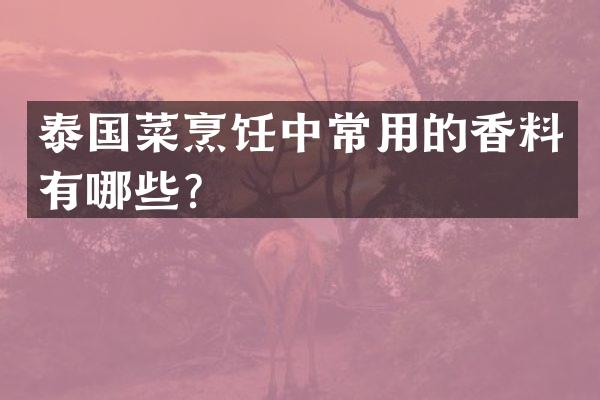 泰国菜烹饪中常用的香料有哪些？