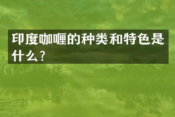 印度咖喱的种类和特色是什么？