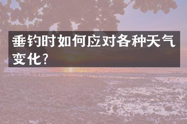 垂钓时如何应对各种天气变化？