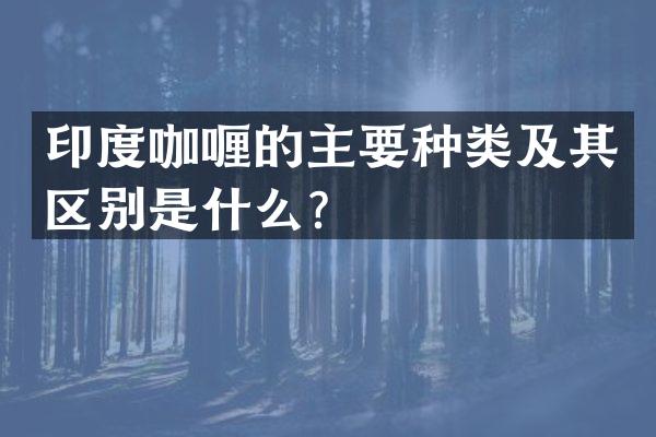 印度咖喱的主要种类及其区别是什么？
