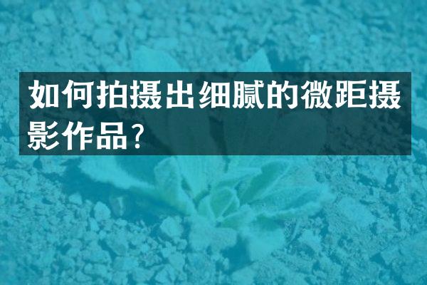 如何拍摄出细腻的微距摄影作品？