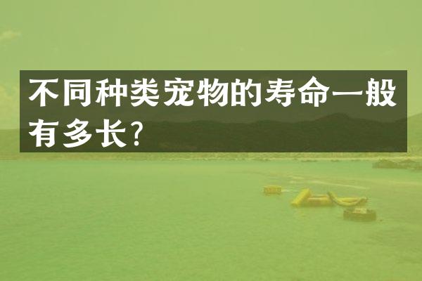 不同种类宠物的寿命一般有多长？